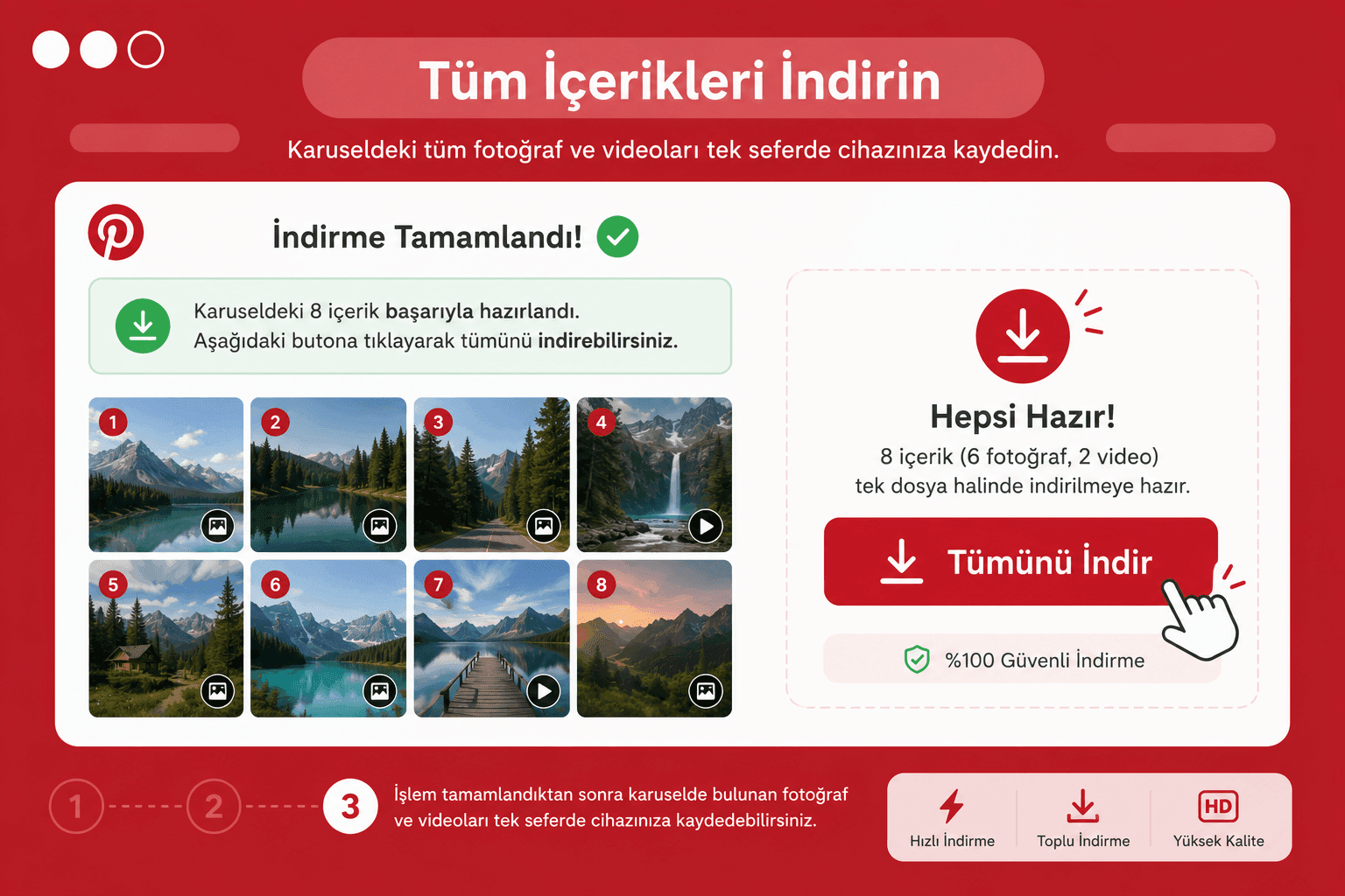 Tüm İçerikleri İndirin